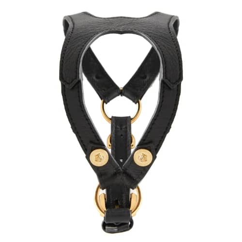 Versace Leather Dog Harness with Medusa Studs